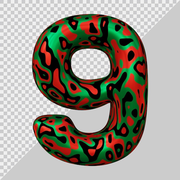 3D-Rendering des Ballons Nummer 9