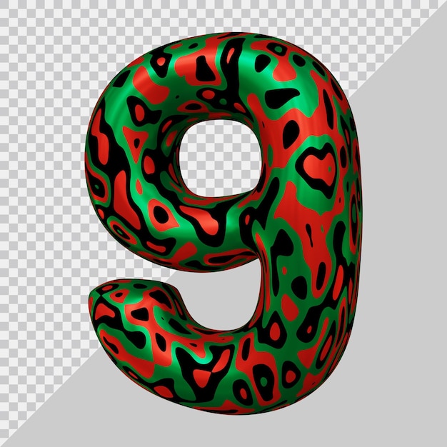 3D-Rendering des Ballons Nummer 9