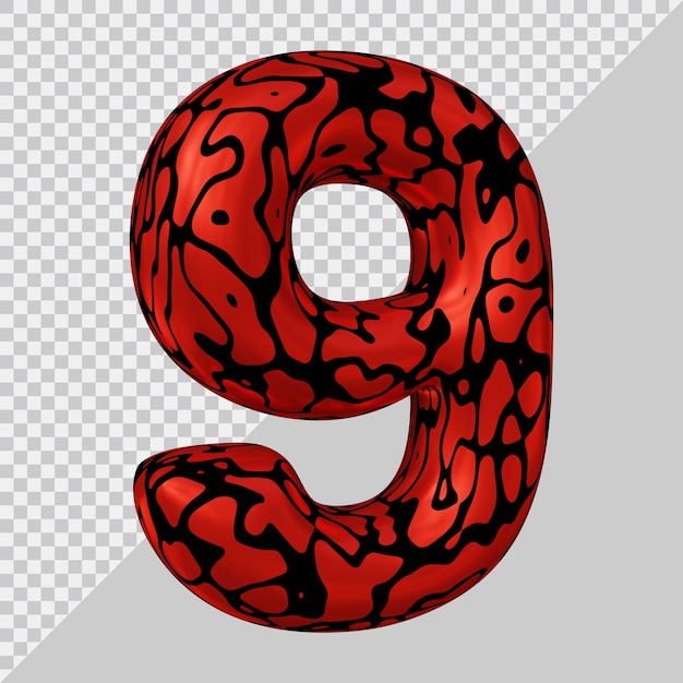 3D-Rendering des Ballons Nummer 9