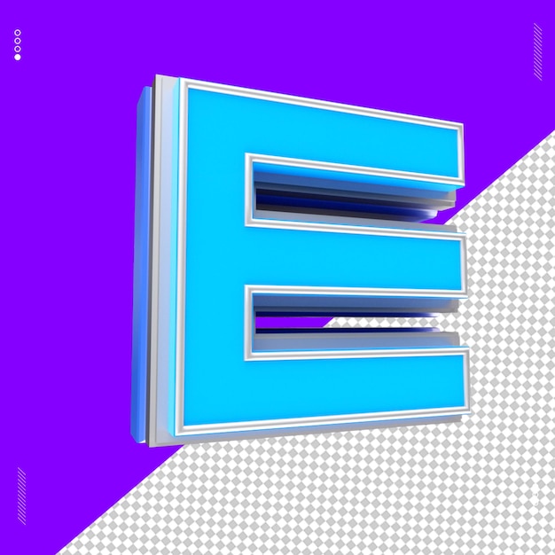 3D-Rendering des Buchstaben E