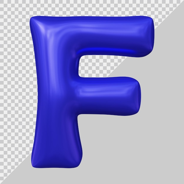 3D-Rendering des Buchstaben f mit modernem Stil