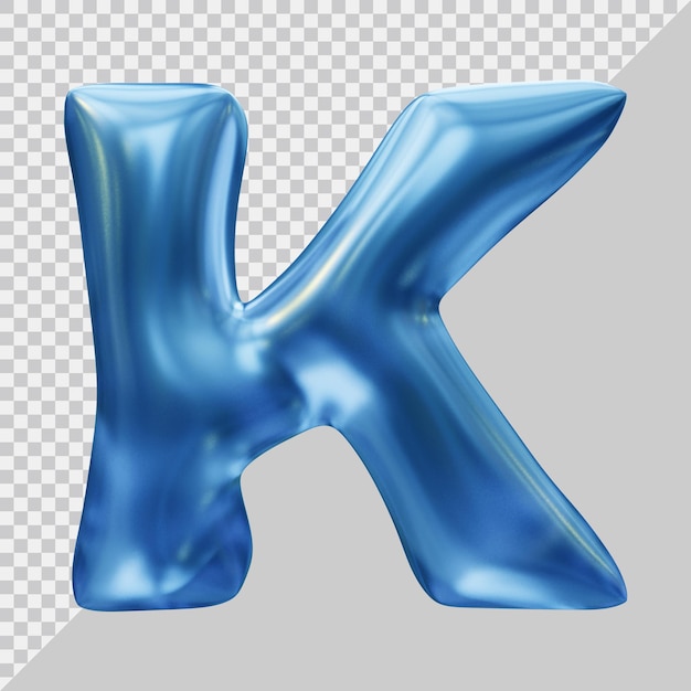 3D-Rendering des Buchstaben k mit modernem Stil