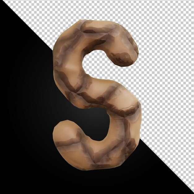 3D-Rendering des Buchstaben S isoliert