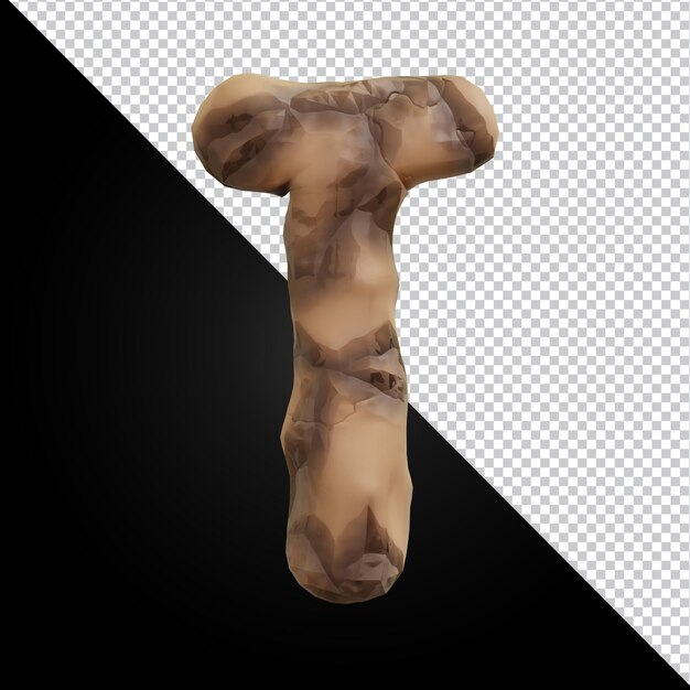 3D-Rendering des Buchstaben T isoliert