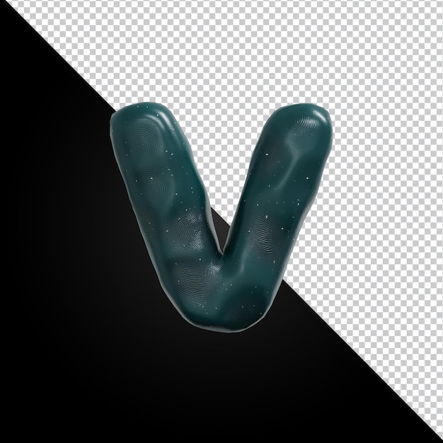 3D-Rendering des Buchstaben V isoliert