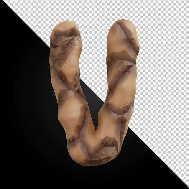3D-Rendering des Buchstaben V isoliert