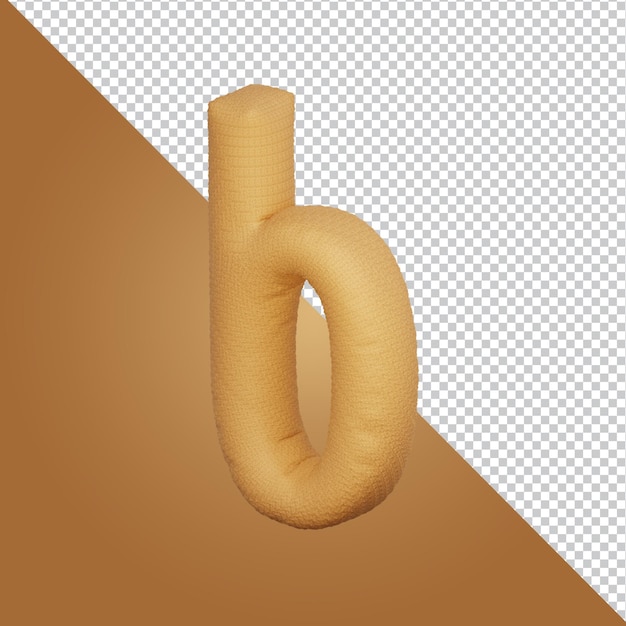 3d-rendering des buchstabens b isoliert