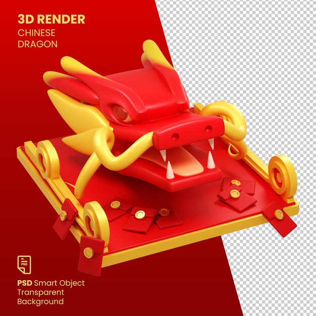 3d-rendering des chinesischen neujahrs des drachen