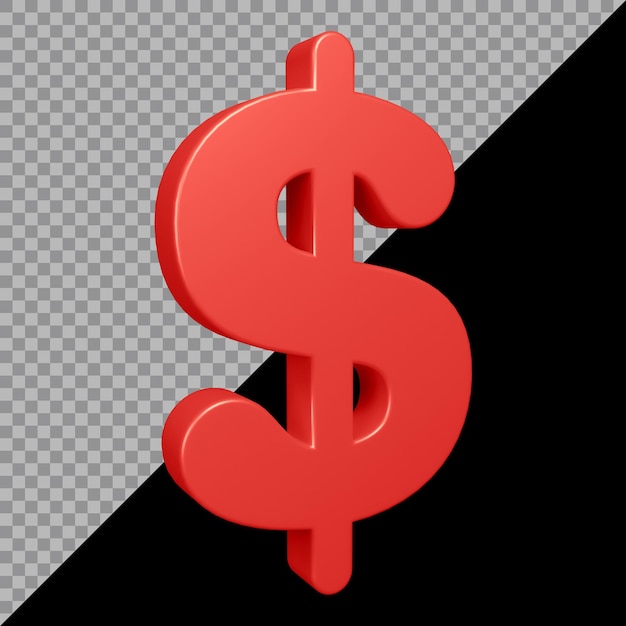 3D-Rendering des Dollarsymbols