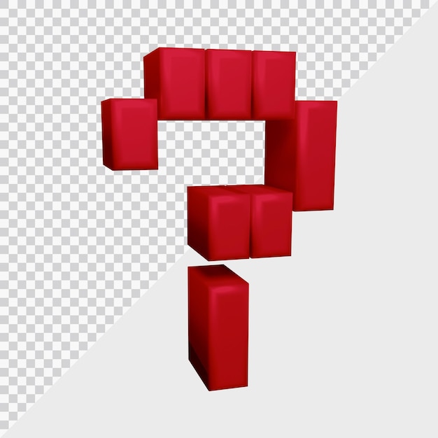 3D-Rendering des Fragezeichen-Symbols