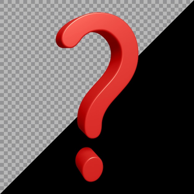 3D-Rendering des Fragezeichen-Symbols