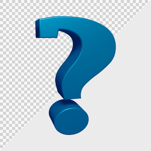 3D-Rendering des Fragezeichen-Symbols