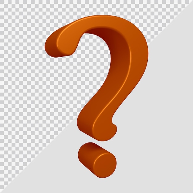 3D-Rendering des Fragezeichen-Symbols