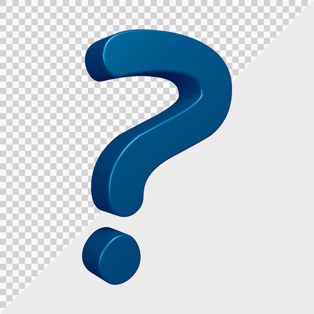 3D-Rendering des Fragezeichen-Symbols