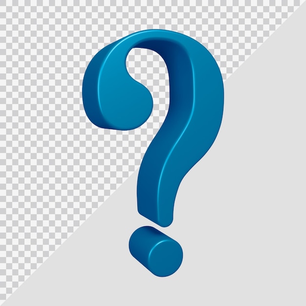 3D-Rendering des Fragezeichen-Symbols