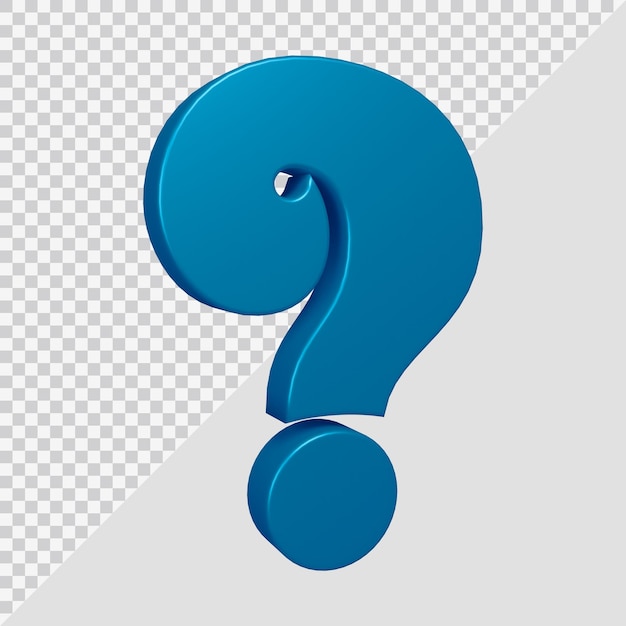 3D-Rendering des Fragezeichen-Symbols