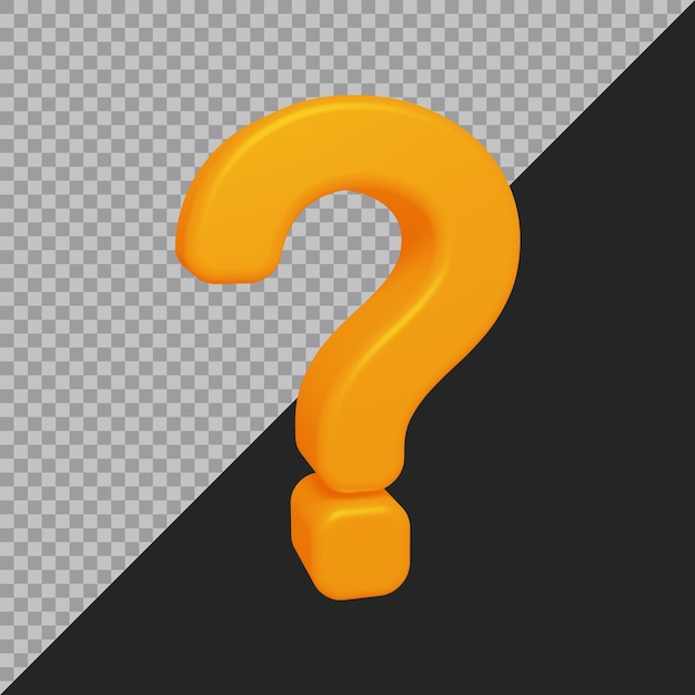3D-Rendering des Fragezeichen-Symbols
