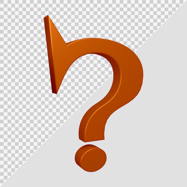 3D-Rendering des Fragezeichensymbols