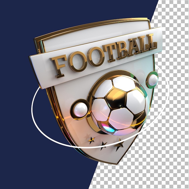 3d-rendering des fußball-fußball-emblem-grafikkonzepts