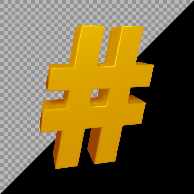 3d-rendering des hashtag-symbols