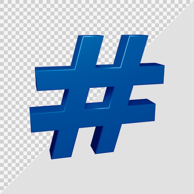 3d-rendering des hashtag-symbols