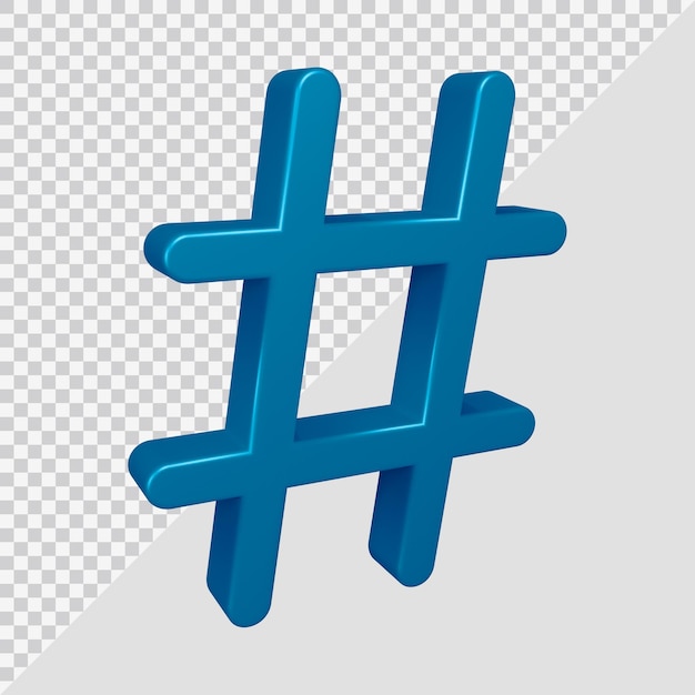 PSD 3d-rendering des hashtag-symbols