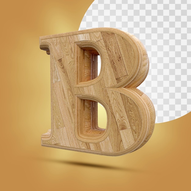 PSD 3d-rendering des hölzernen alphabets isoliert