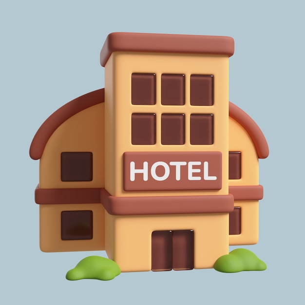 PSD 3d-rendering des hotelsymbols