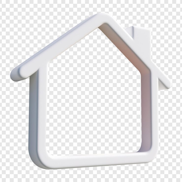 PSD 3d-rendering des ikonen des weißen hauses für immobilienbranding