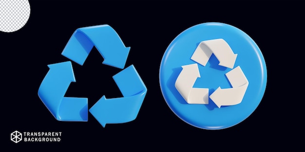 3D-Rendering des Ikonensets für das Recycling von Müll