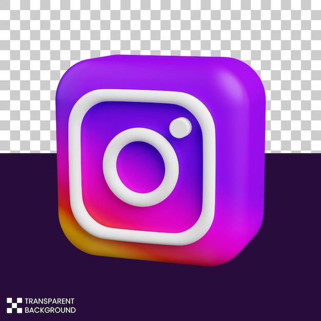 PSD 3d-rendering des instagram-logos