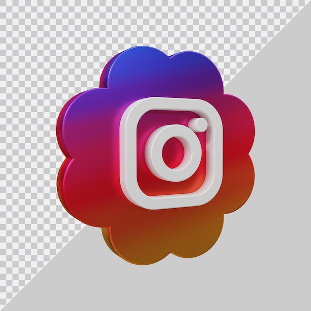 3d-rendering des instagram-symbols