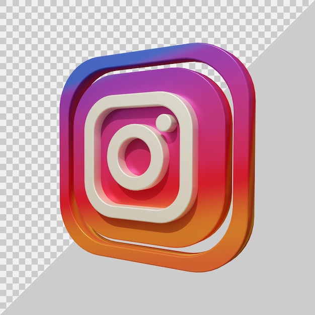 3D-Rendering des Instagram-Symbols