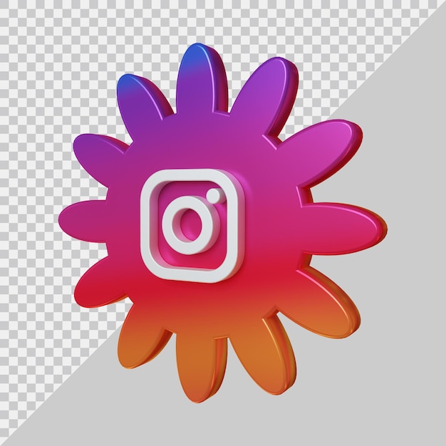 3d-rendering des instagram-symbols