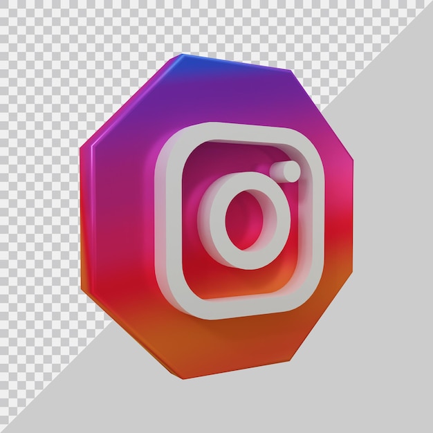 3D-Rendering des Instagram-Symbols