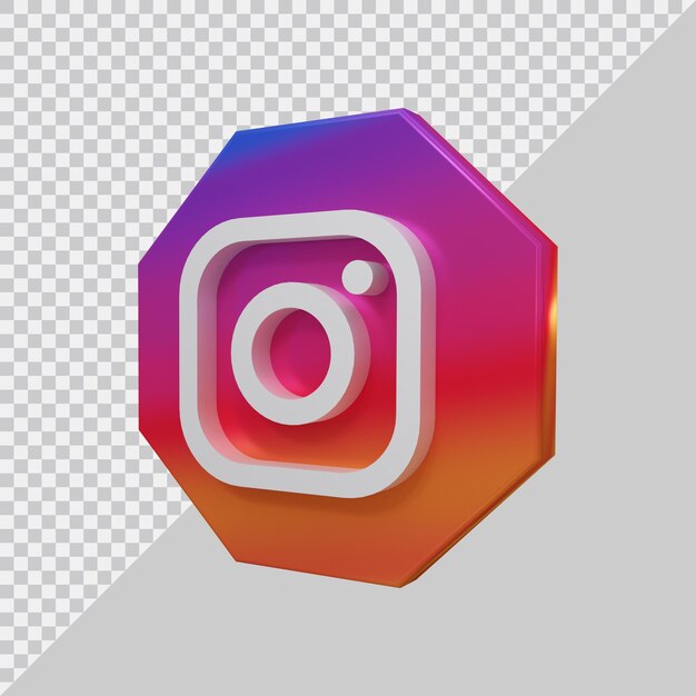 3D-Rendering des Instagram-Symbols