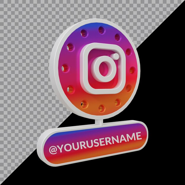 3d-rendering des instagram-symbols