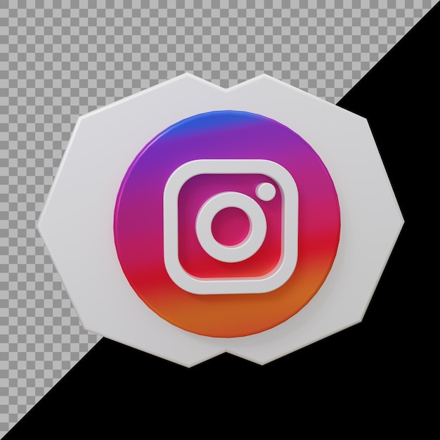 3D-Rendering des Instagram-Symbols