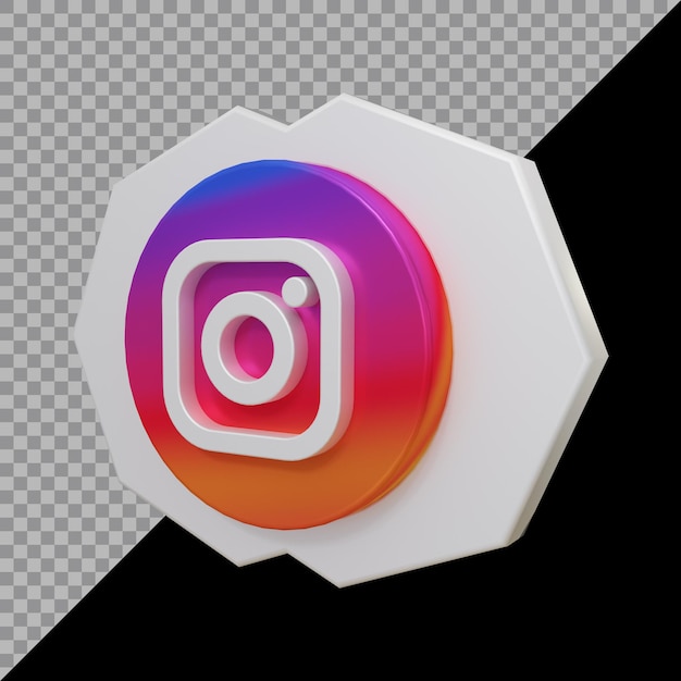 3D-Rendering des Instagram-Symbols
