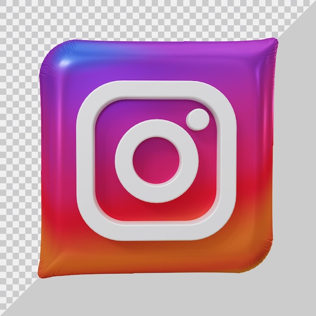 3D-Rendering des Instagram-Symbols