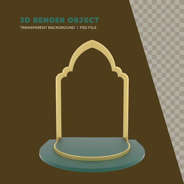 3d-rendering des islamischen podiums