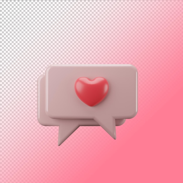 PSD 3d-rendering des isolierten valentine-icon-konzepts