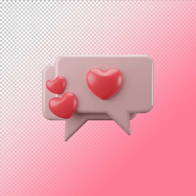 PSD 3d-rendering des isolierten valentine-icon-konzepts