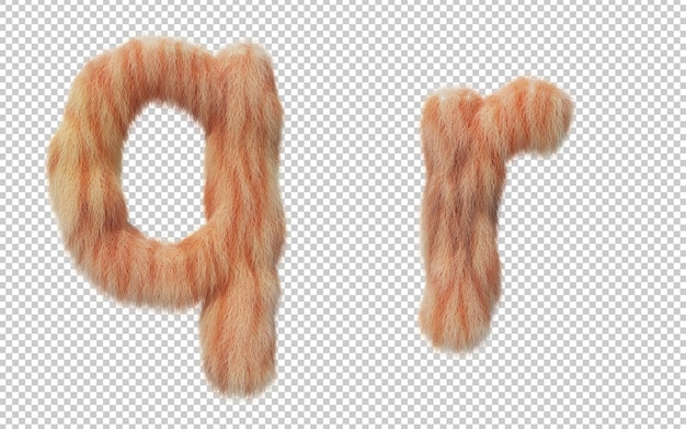 3D-Rendering des Katzenhaar-Effekt-Alphabets