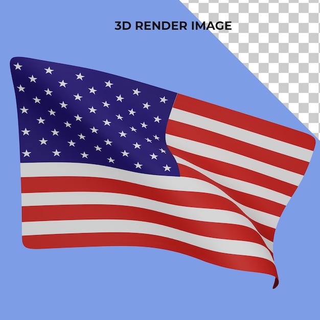 3D-Rendering des Konzepts des Unabhängigkeitstages der amerikanischen Flagge