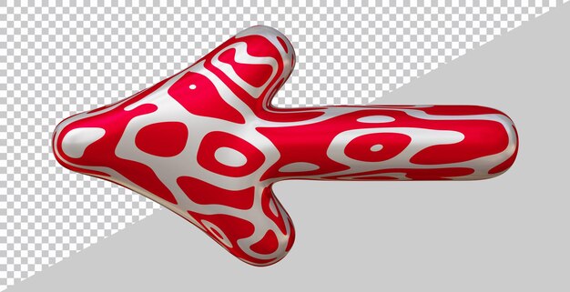 3D-Rendering des linken Pfeils mit modernem Stil