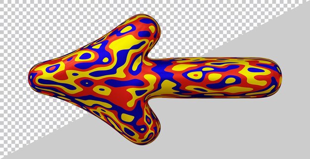 3D-Rendering des linken Pfeils mit modernem Stil