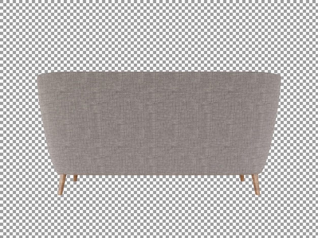 3D-Rendering des minimalistischen Ledersofa-Interieurs isoliert