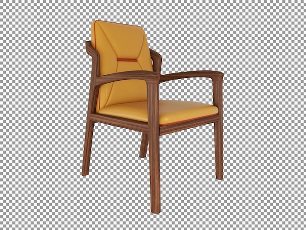 3D-Rendering des minimalistischen Lederstuhlinnenraums isoliert