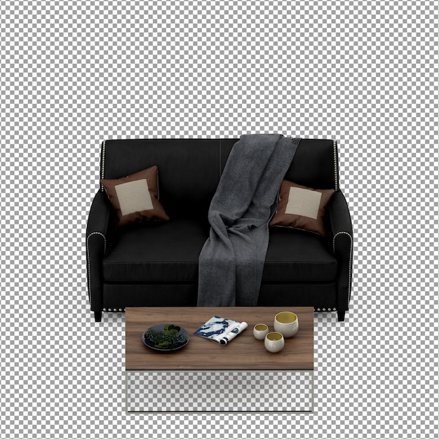 3D-Rendering des minimalistischen Sofas isoliert